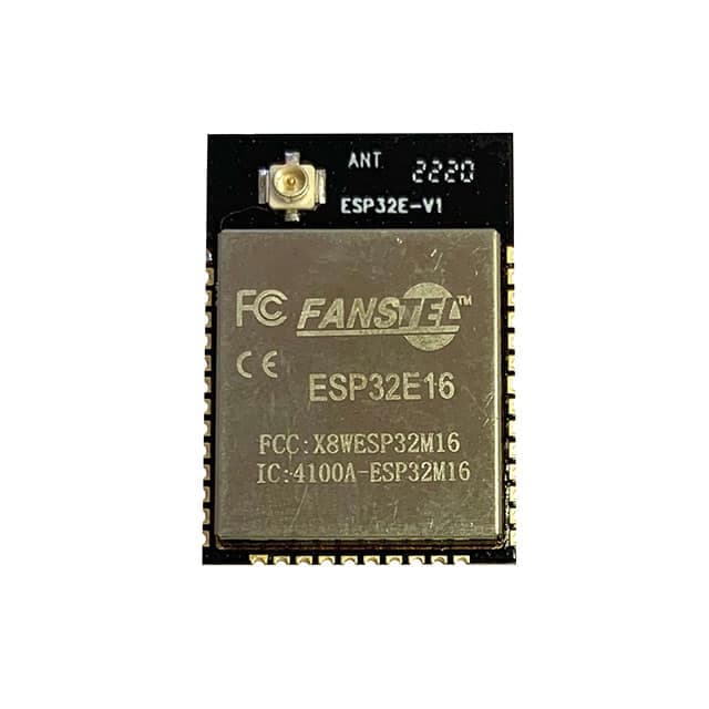 ESP32E16 representative package visual — not an exact-product photograph